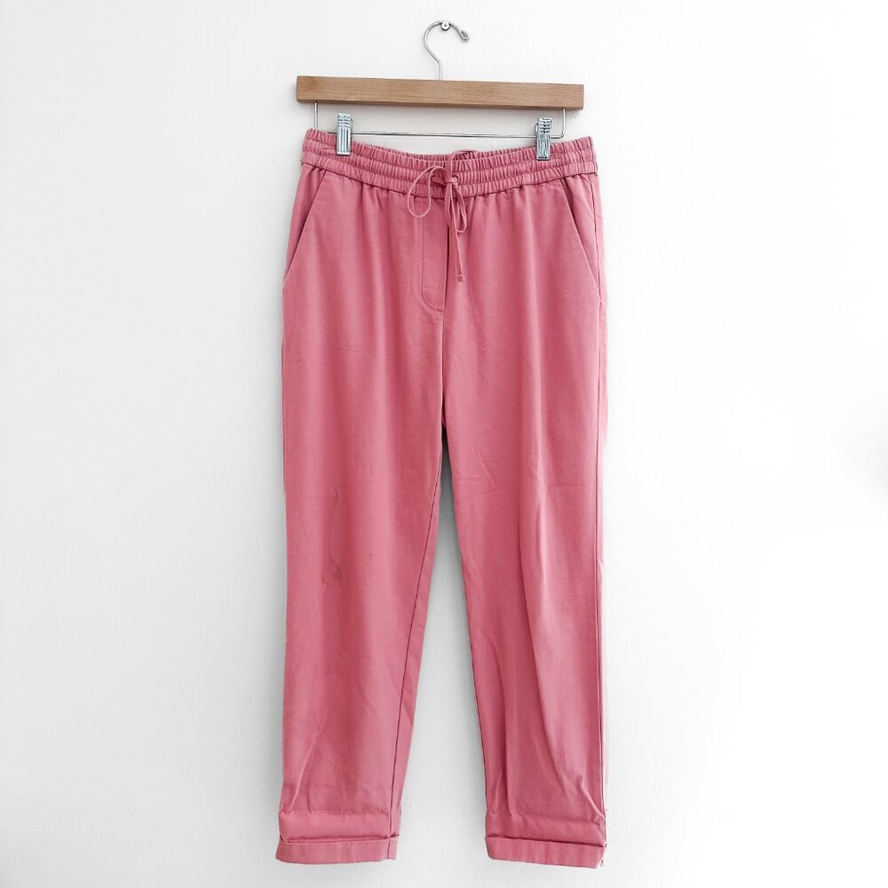 J Crew Drawstring Cotton-Blend Straight Leg Pants - Pink - Size 4